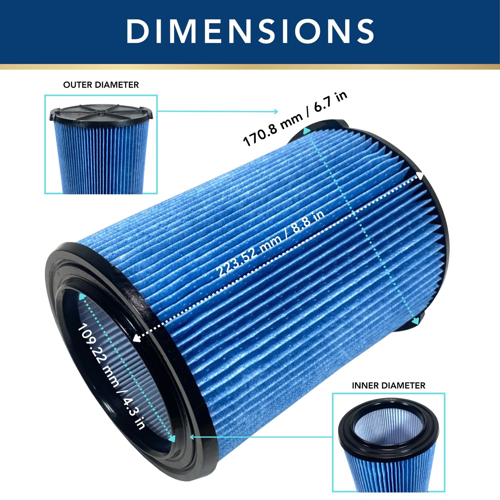 MaximalPower™ VF5000 Vacuum Filter Replacement for Rigid 6-20 Gallon Vacuum