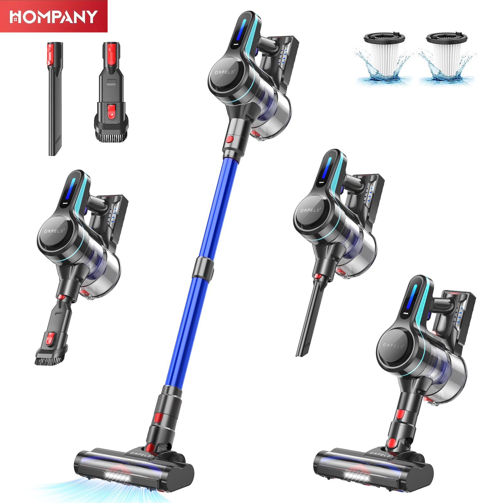Cordless Vacuum Cleaner for Home Pet 1.5L 8-in-1 Powerful Stick 35Kpa Lightweigh