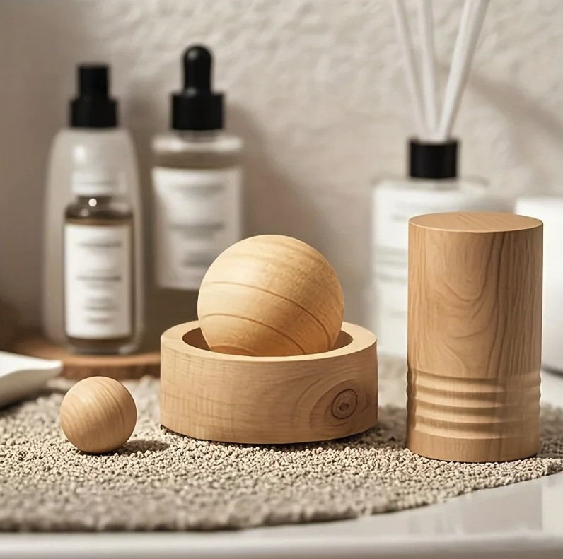 1pc Natural Wood Essential Oil Diffuser Air Freshener for Car & Home – NEW