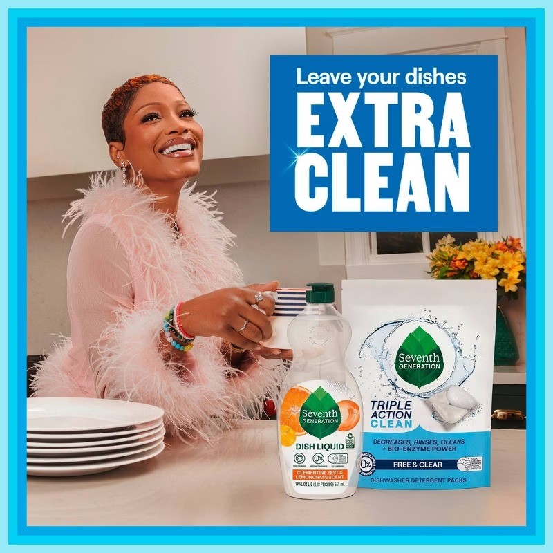 Seventh Generation Free & Clear Dish Soap 50 fl oz Hypoallergenic Phosphate-Free