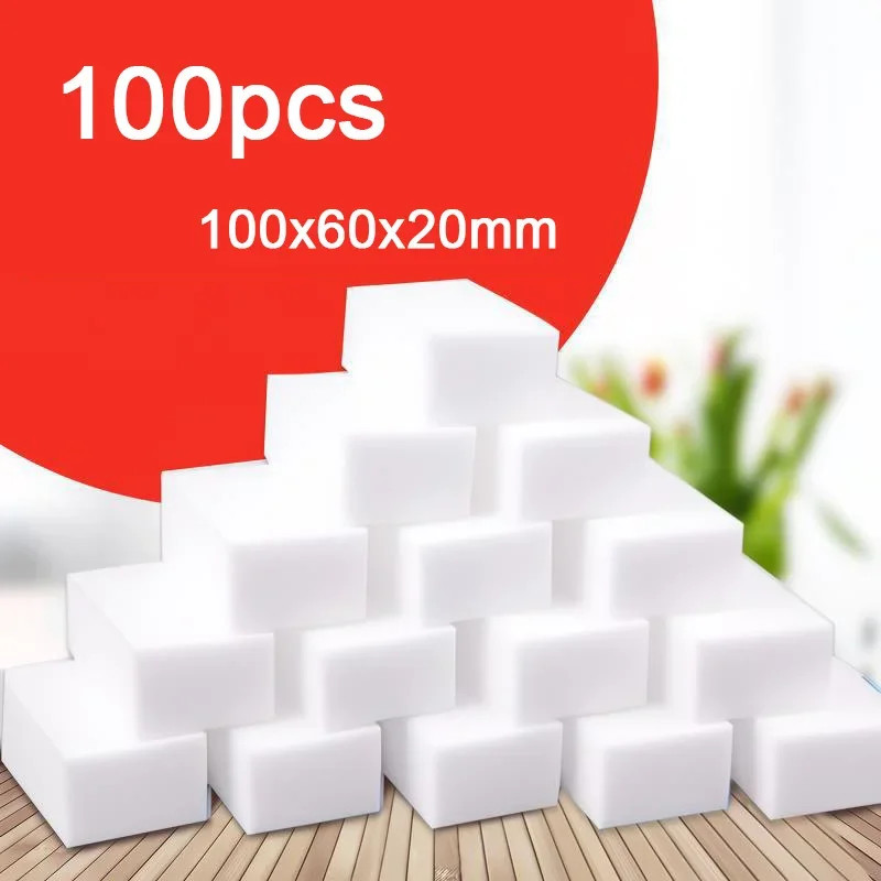 100Pcs/Set Melamine Sponge Eraser Sponge Cleaner Cleaning Magic Sponge for Kitch