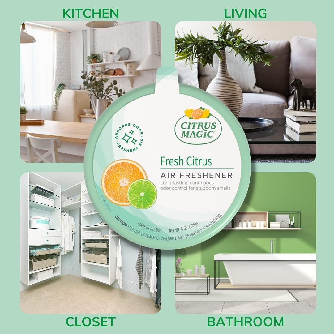 Citrus Magic Odor Absorbing Solid Air Freshener, Fresh Citrus, 8-Ounce