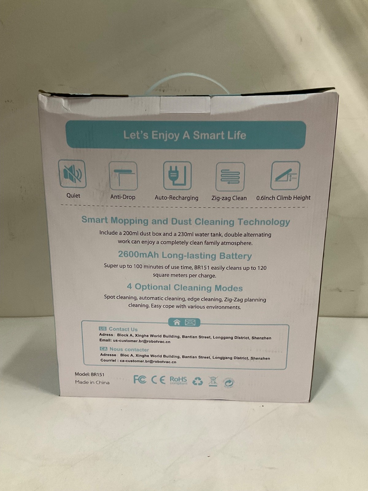 BR151 ROBOTIC VACUUM / MOP CLEANER lets enjoy a smart life