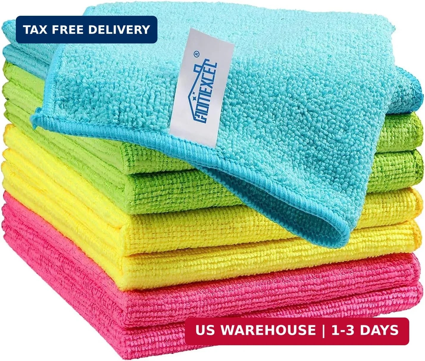 HOMEXCEL 8PK Microfiber Cleaning Cloth, Cleaning Rags for Home, 11.5×11.5in | Re