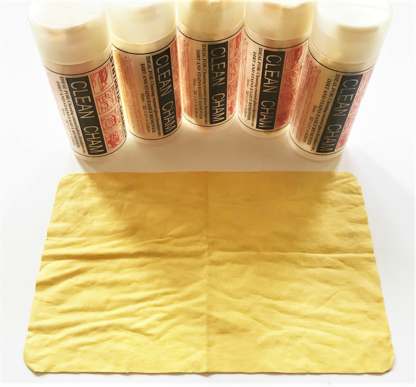 5 CHAMOIS SYNTHETIC LEATHER TOWELS 8″ X 13″ DRYING CLEANING CAR BATH BOAT CHAM