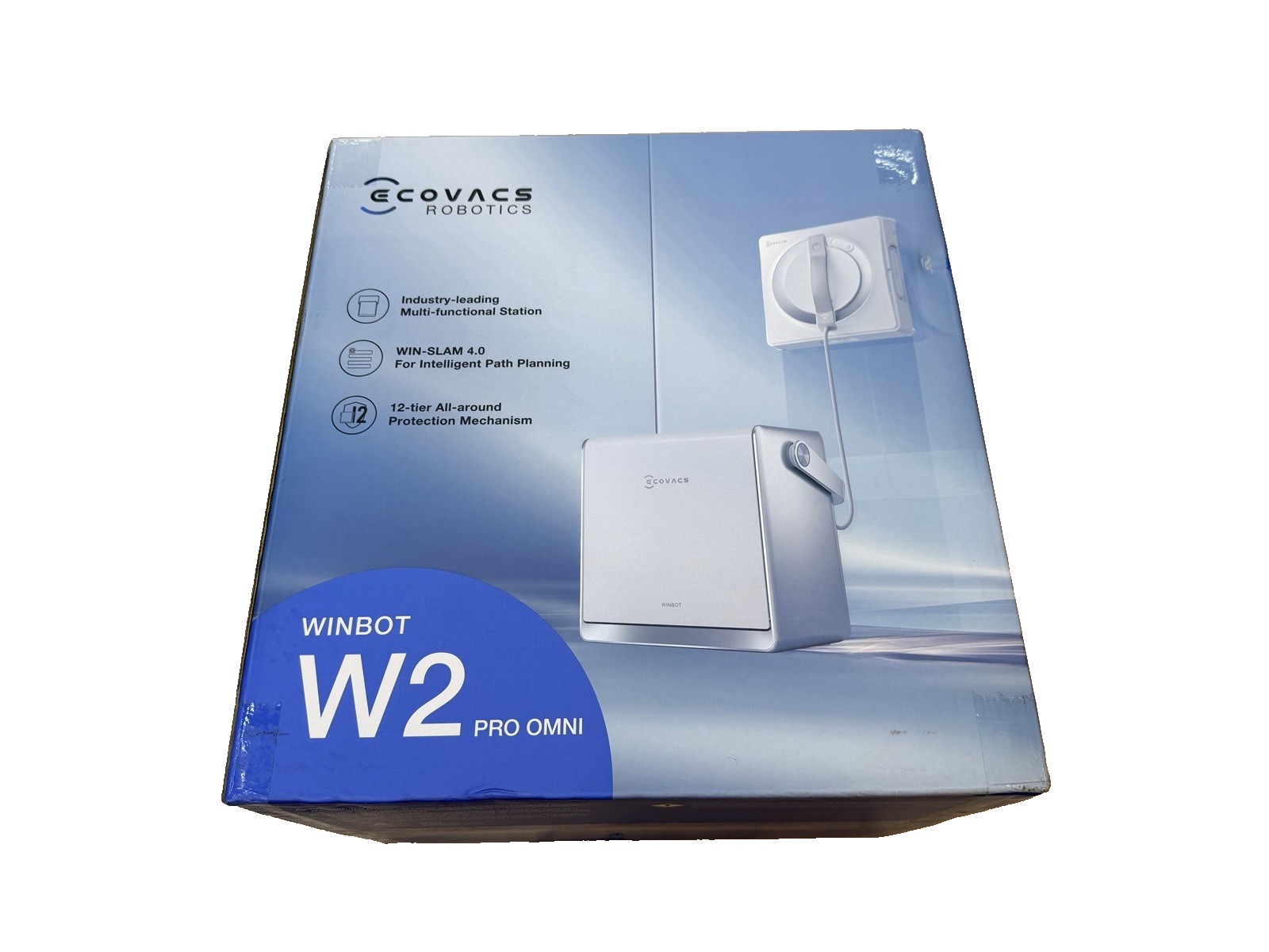 New Ecovacs Winbot W2 PRO Omni Portable Window Cleaning Robot with Station White