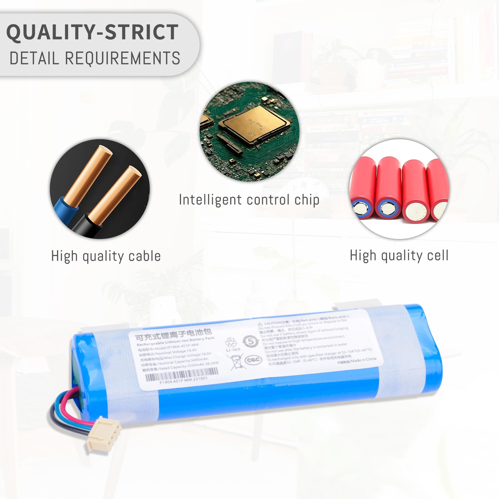 3400mAh Battery for Ecovacs Deebot N8 N8+ N8 PRO+, Deebot Ozmo 900 905 920 930