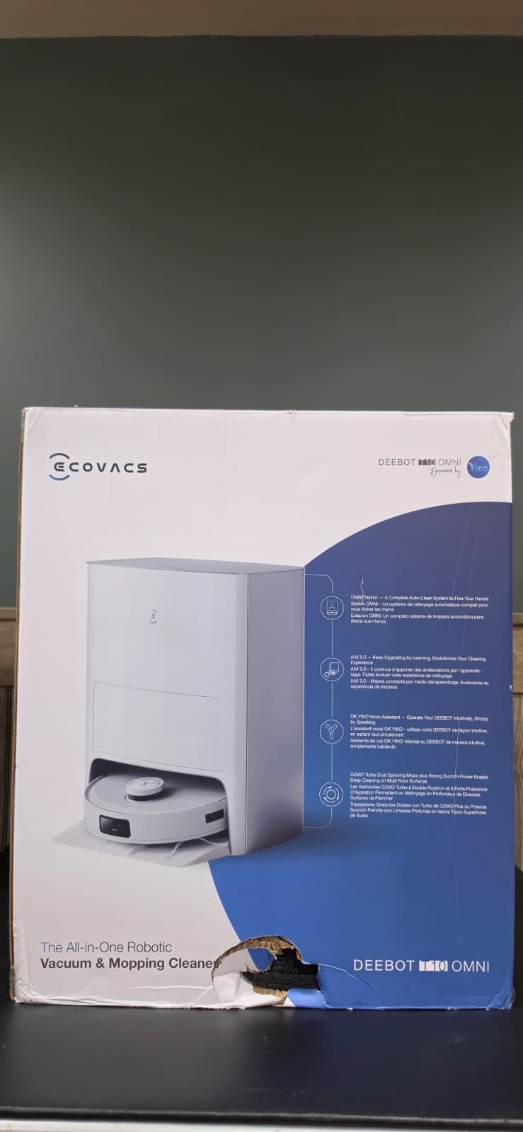 Ecovacs Deebot T10 Omni Robot Vacuum and Mop White DBX53 with OMNI Station