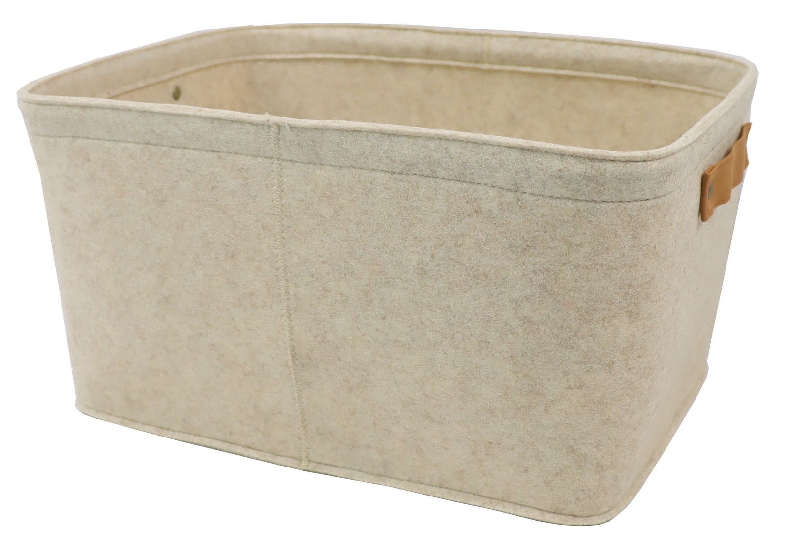 Medium Felt Decorative Storage Basket Oatmeal 15 in x 11.02 in x 7.87 in