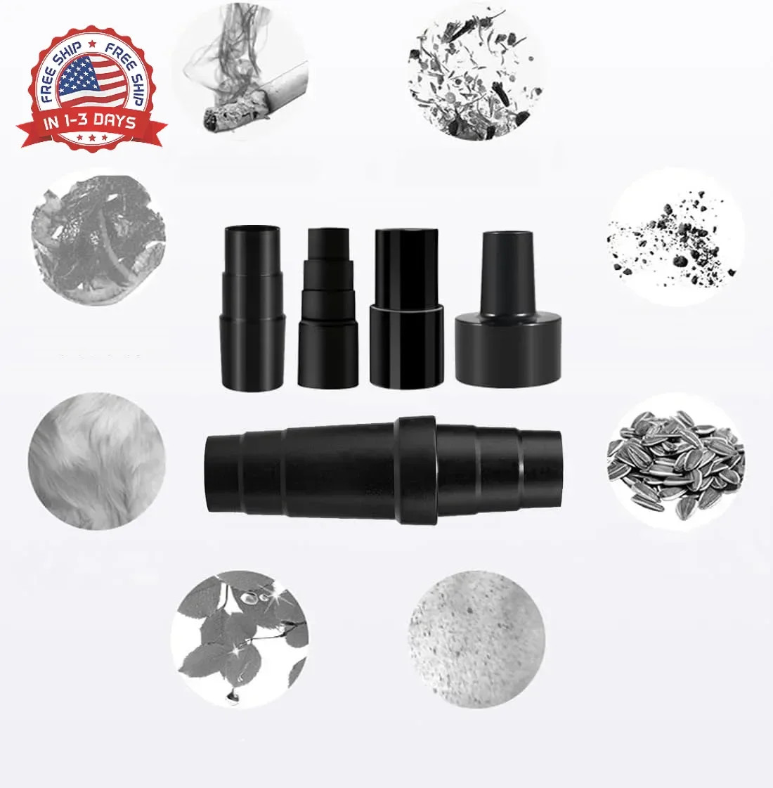 Universal Vacuum Hose Adapter Kit Reducer Attachment Set,Shop Vac Vacuum Hose Ad