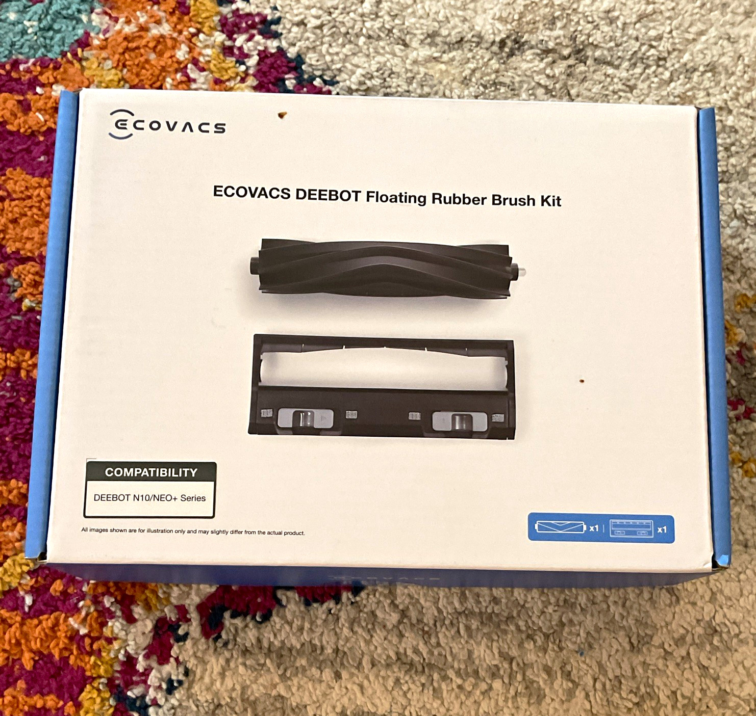 Ecovacs DEEBOT Floating Rubber Brush Kit 1-Pack Black DMB020007 N10/NEO+ series!