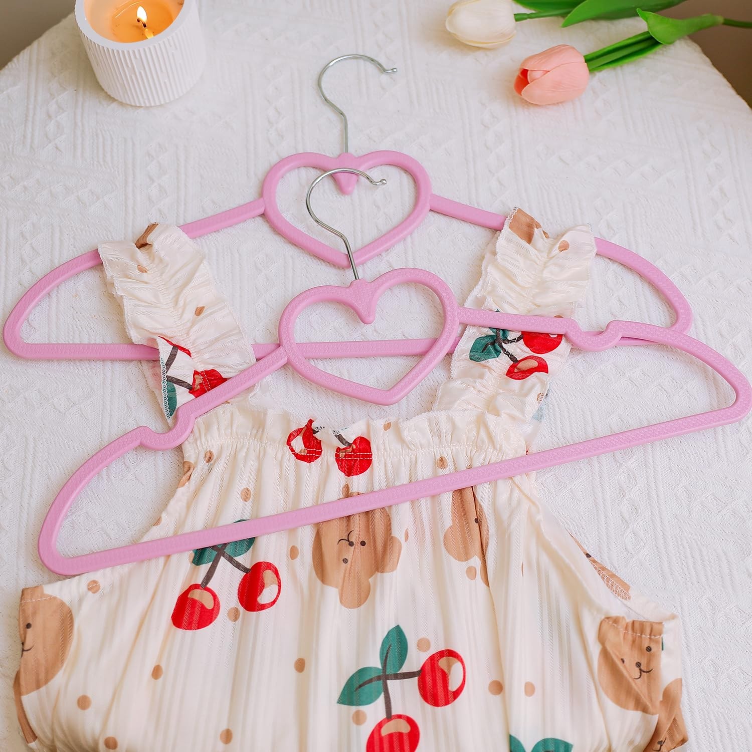 Plastic Hangers 20 Pack Pink Hangers Ultra Thin Space Savingcute Heart Hangers P