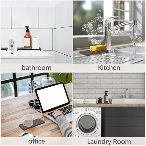 NiuYichee 2 PCS Water Absorbent diatomite 7.1″ x 3.5″（18 x 9cm） Dark Grey