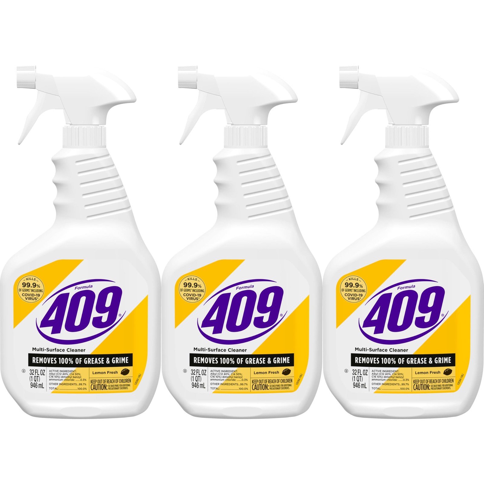Formula 409 Multi-Surface Cleaner, Spray Bottle, Lemon 96 Fl Oz (Pack of 1)