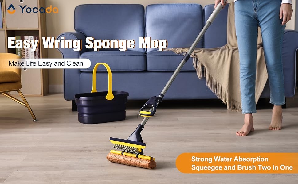 Sponge Mop Home Commercial Use Tile Floor Bathroom Garage Cleaning | Total 2