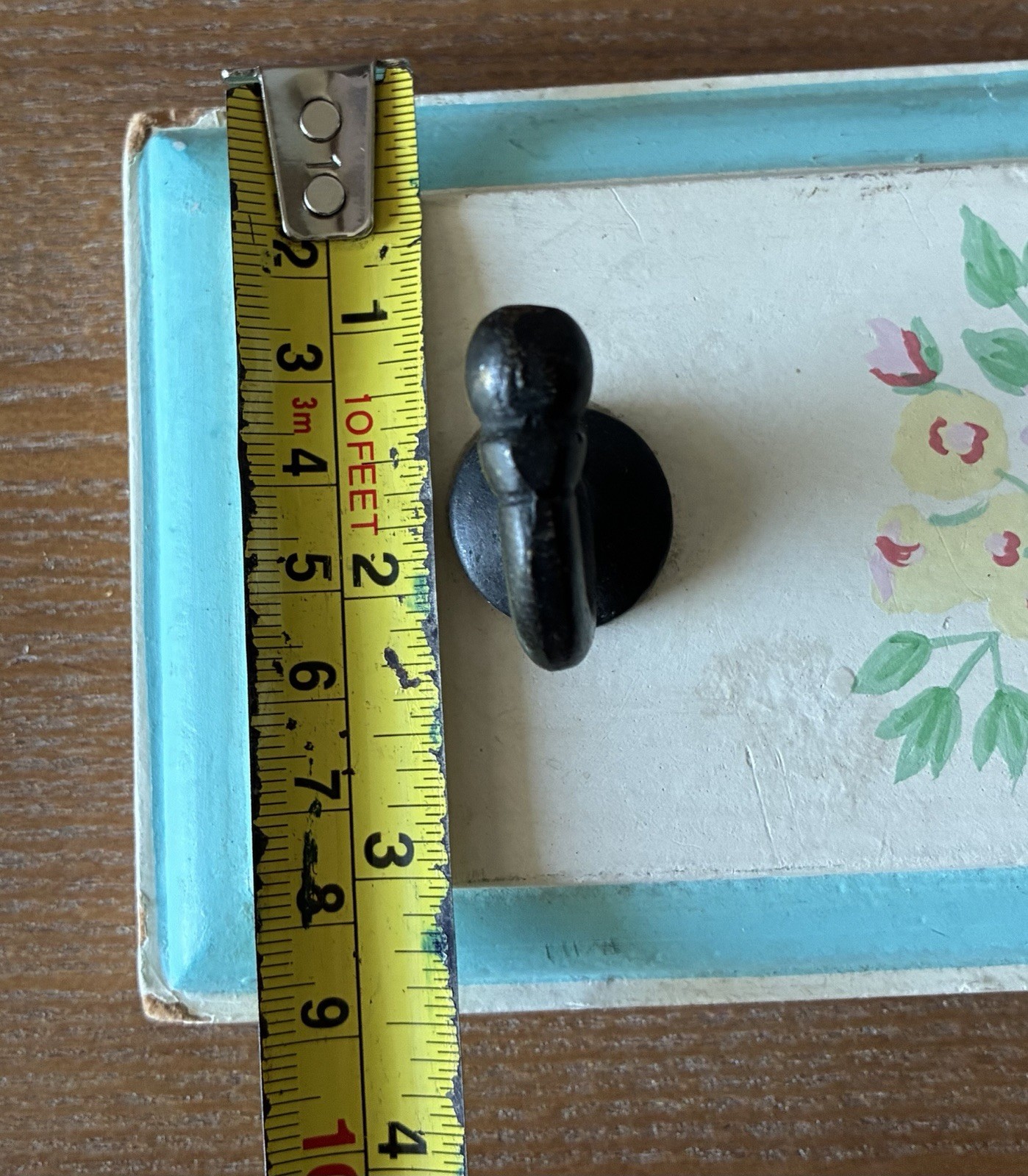 Vintage Interior Accents Shabby Rose 3 Hook Wall Hanger Floral Cottage Chic