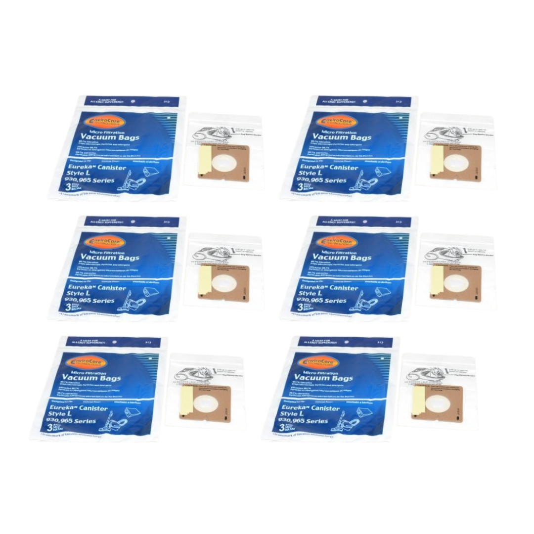 Eureka L Vacuum Bags Lined Allergen 61715, 960, 965 [18 Allergen Bags]