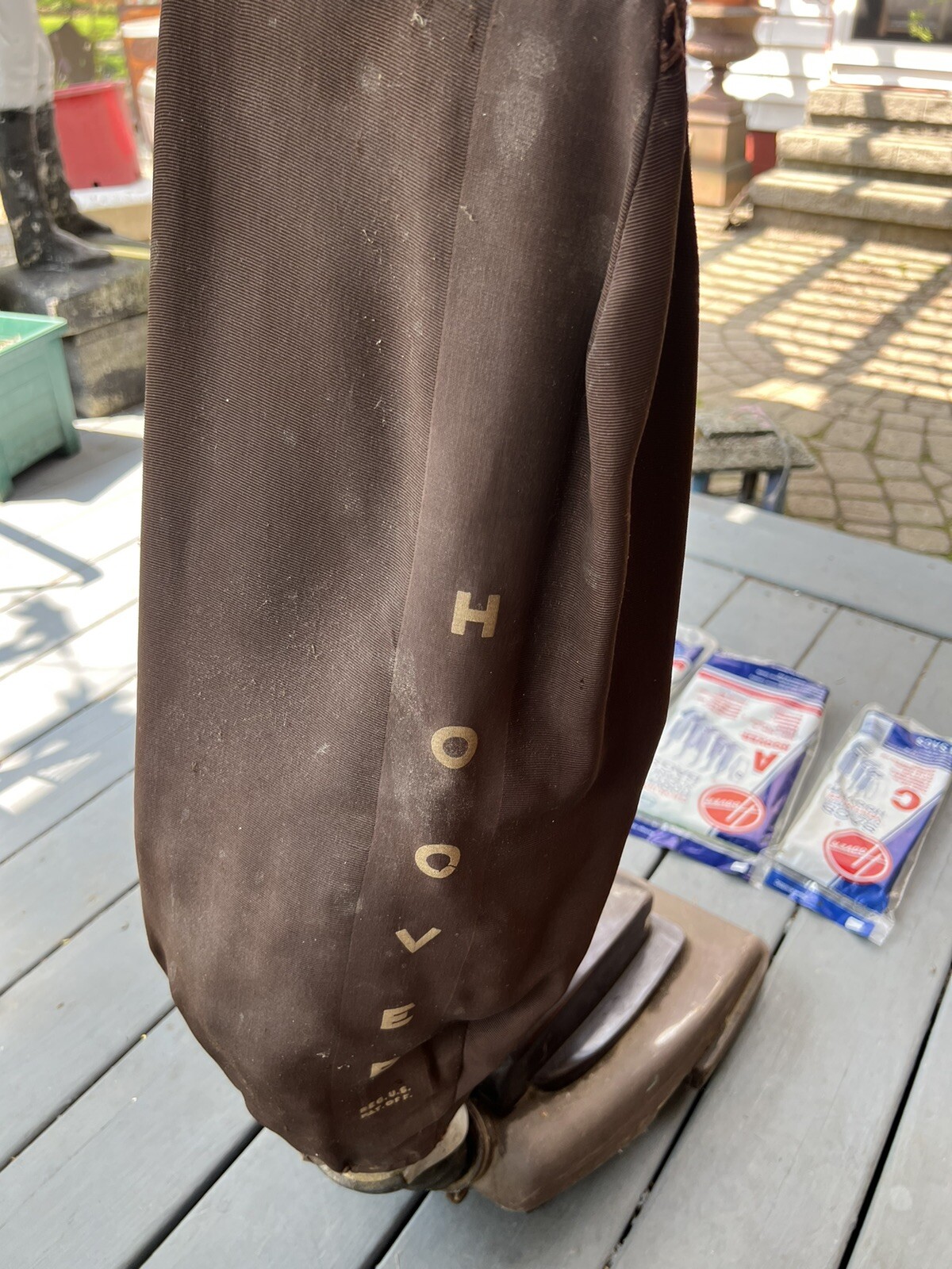 Hoover Upright Vacuum Cleaner Model 61 1950s extra bags included AS IS Yes ships
