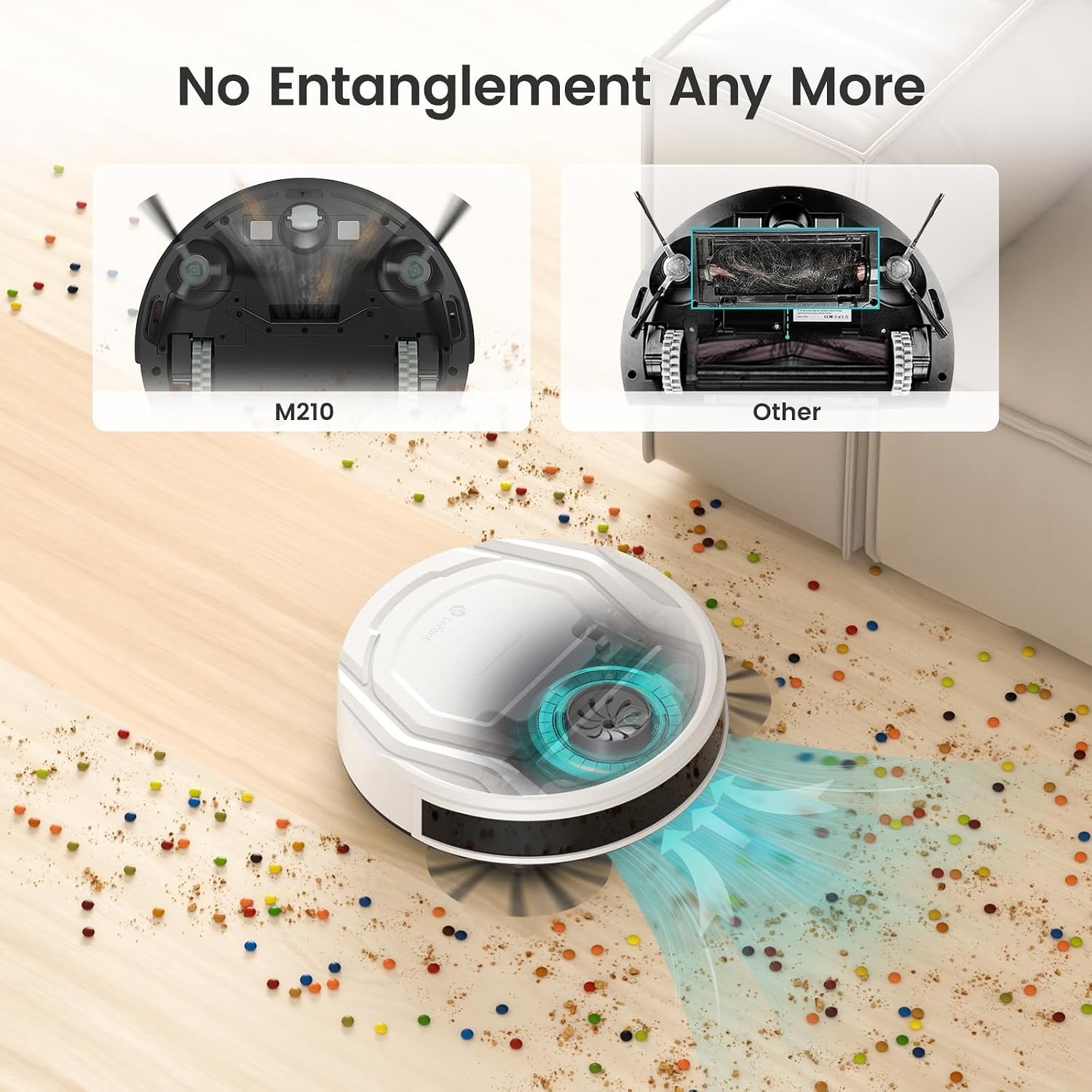 Robot Vacuum Cleaner, Strong Suction, 120 Mins Runtime, Slim, Low Noise, Auto…
