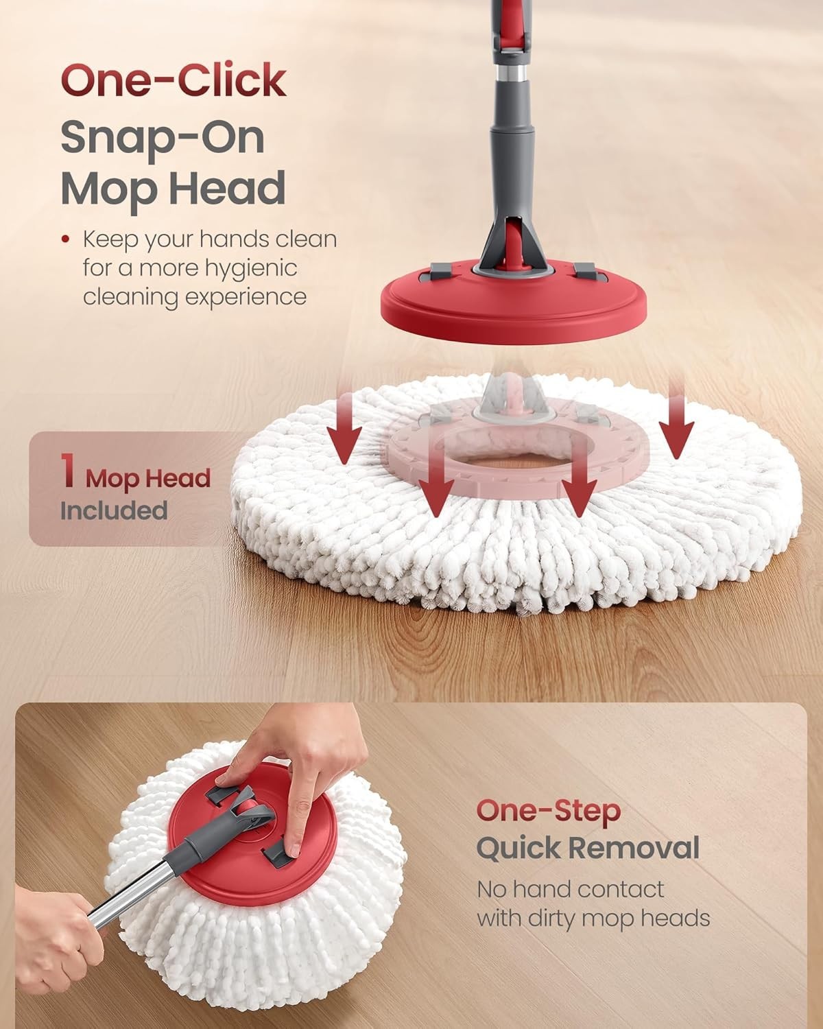 Hurricane Spin Mop Home Cleaning System by BulbHead, Floor Mop with Bucket