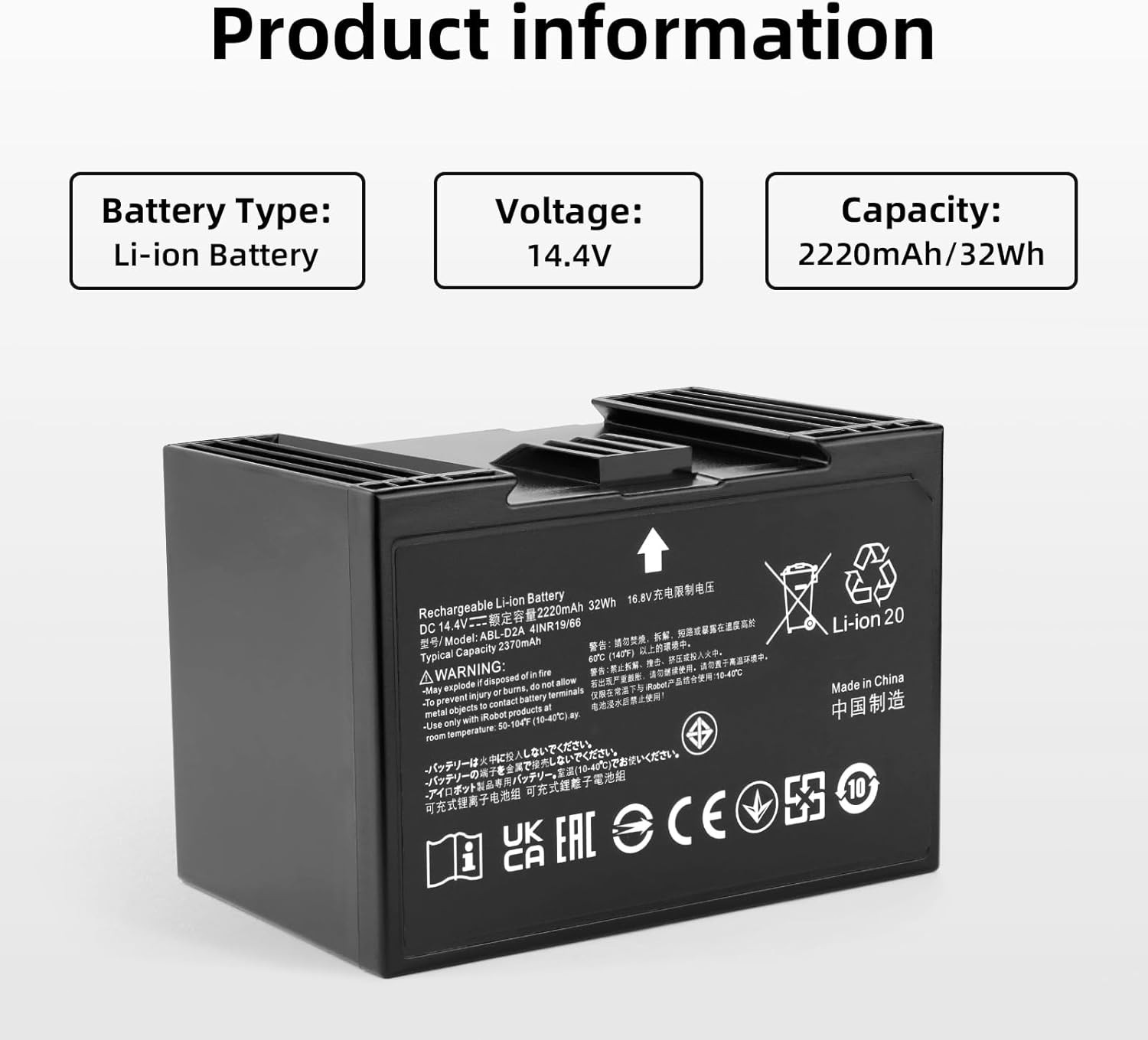 ABL-D2 Battery For iRobot Roomba e5 e6 i1 i2 i3 i4 i5 i6 i7 i7+i8+ j5+ J6 J7 J9+