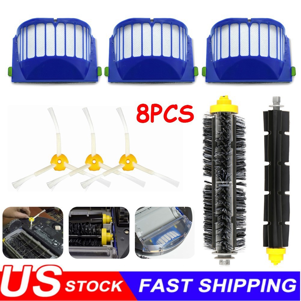 Replacement Parts Kit For iRobot Roomba 600 Series Vacuum Filter Brush Cleaner