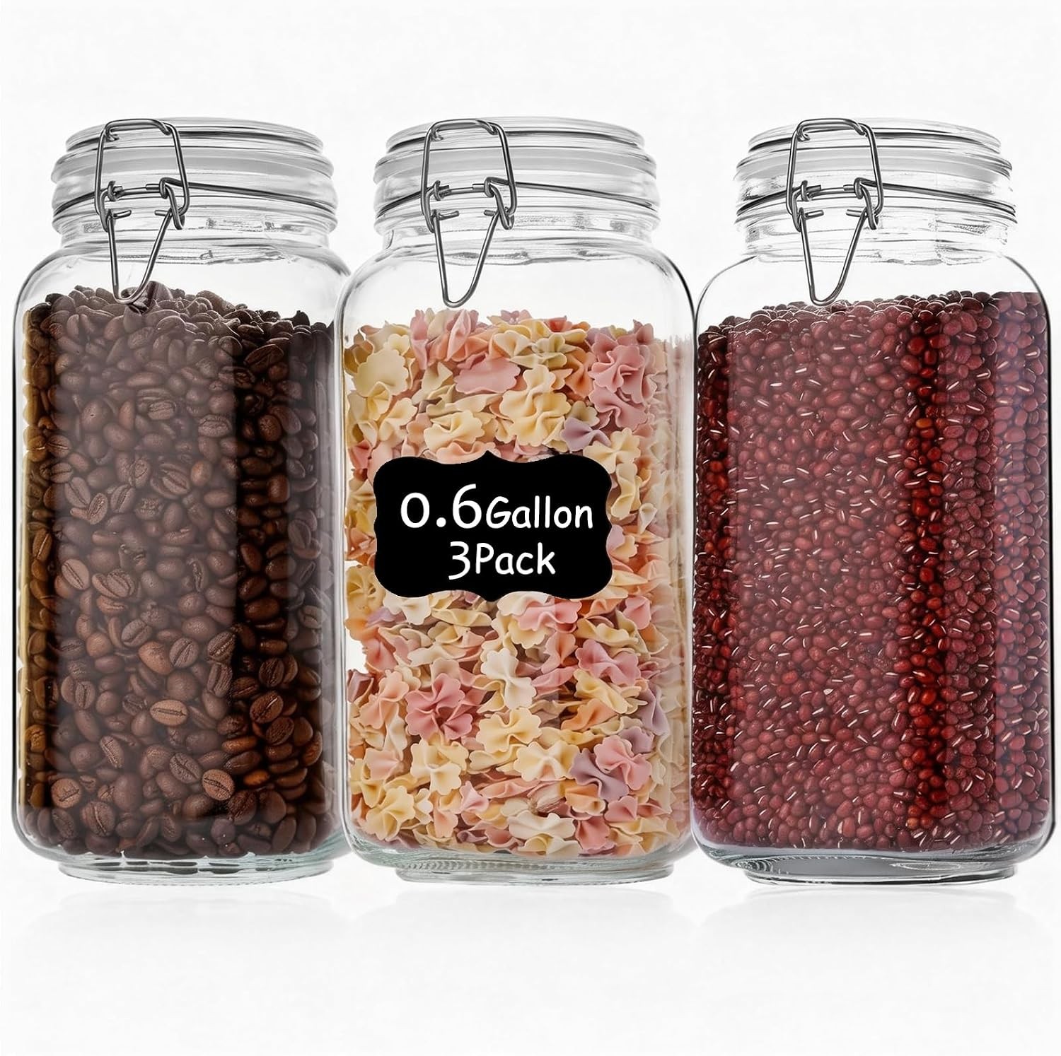 Glass Food Storage Jars 37 oz Set of 6,Glass Storage Containers