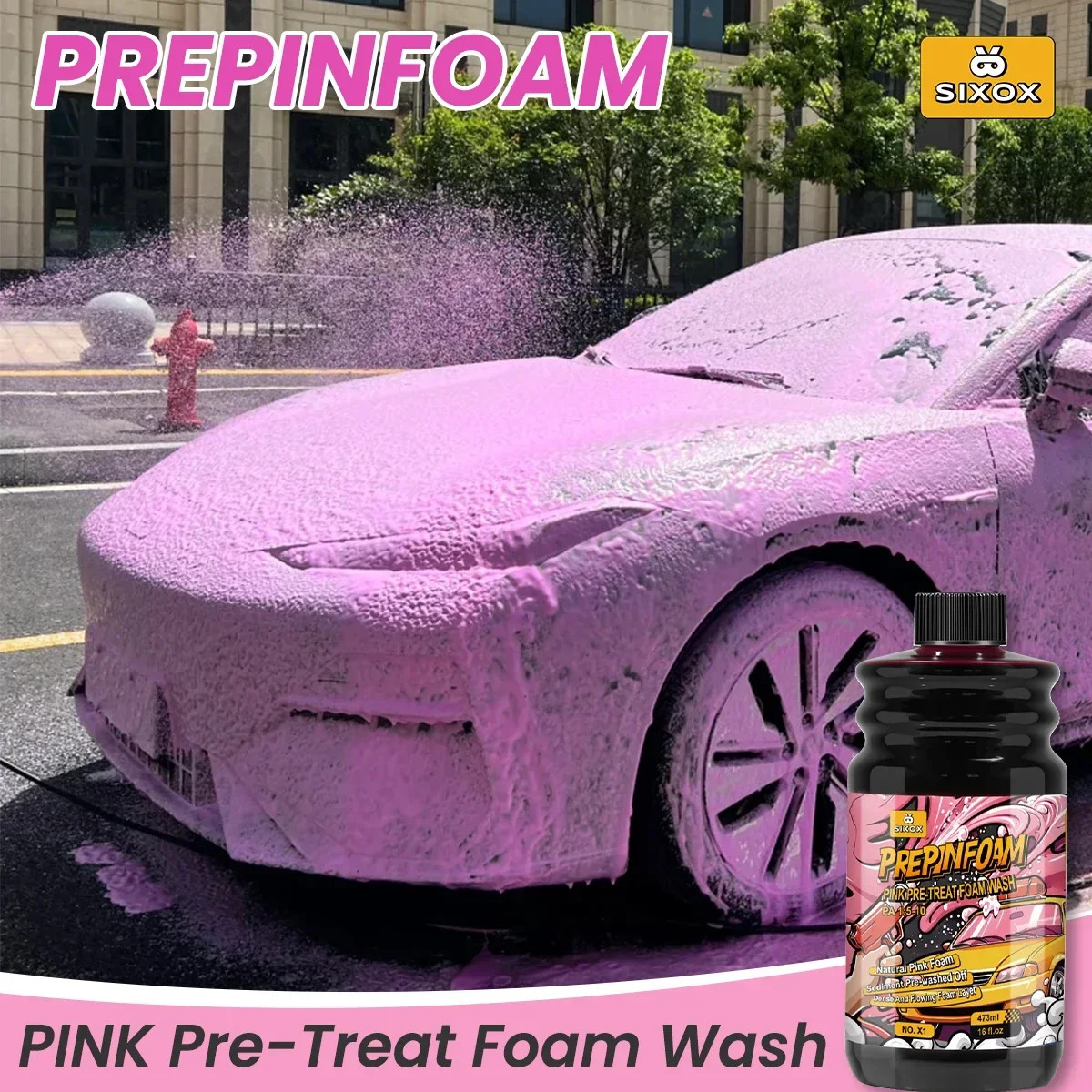 Pink Foam Car Wash Shampoo High Concentration Super Foam Cleaner Soap