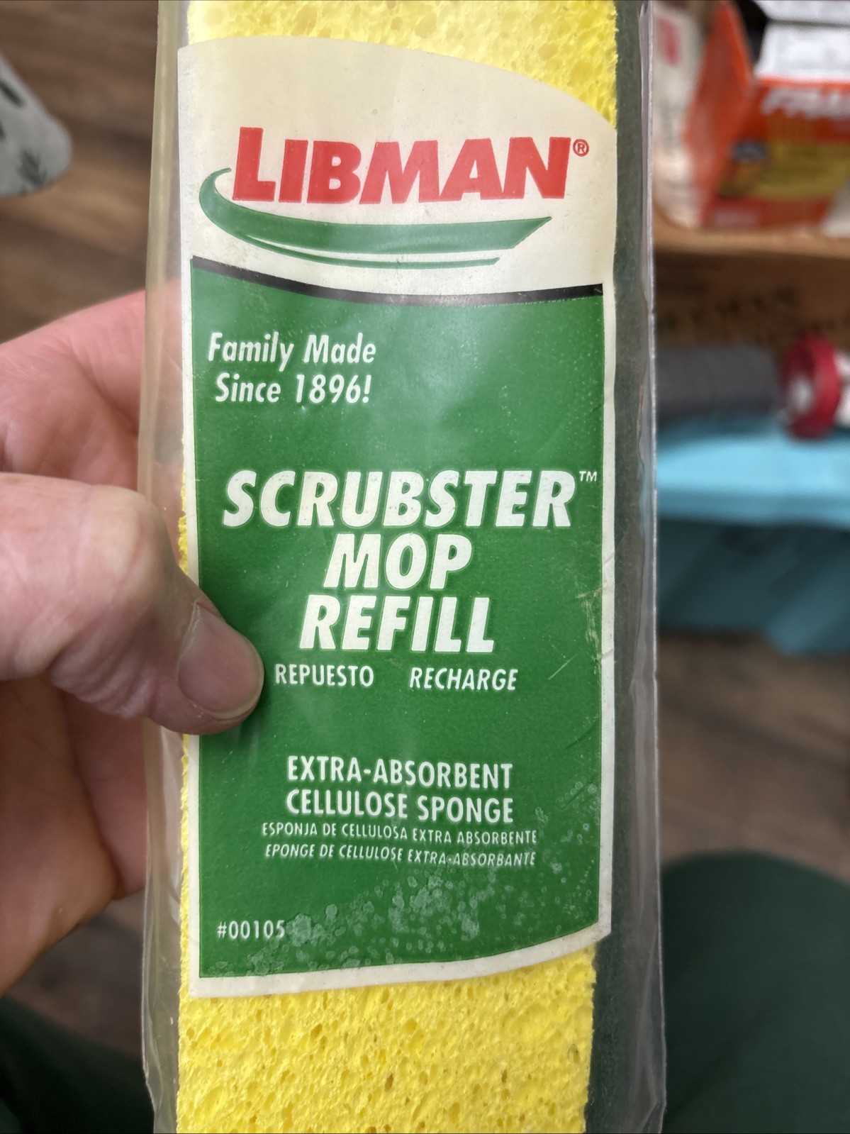 Libman Scrubster Mop Refill Extra Absorbent Cellulose Sponge #00105 Fits #00105