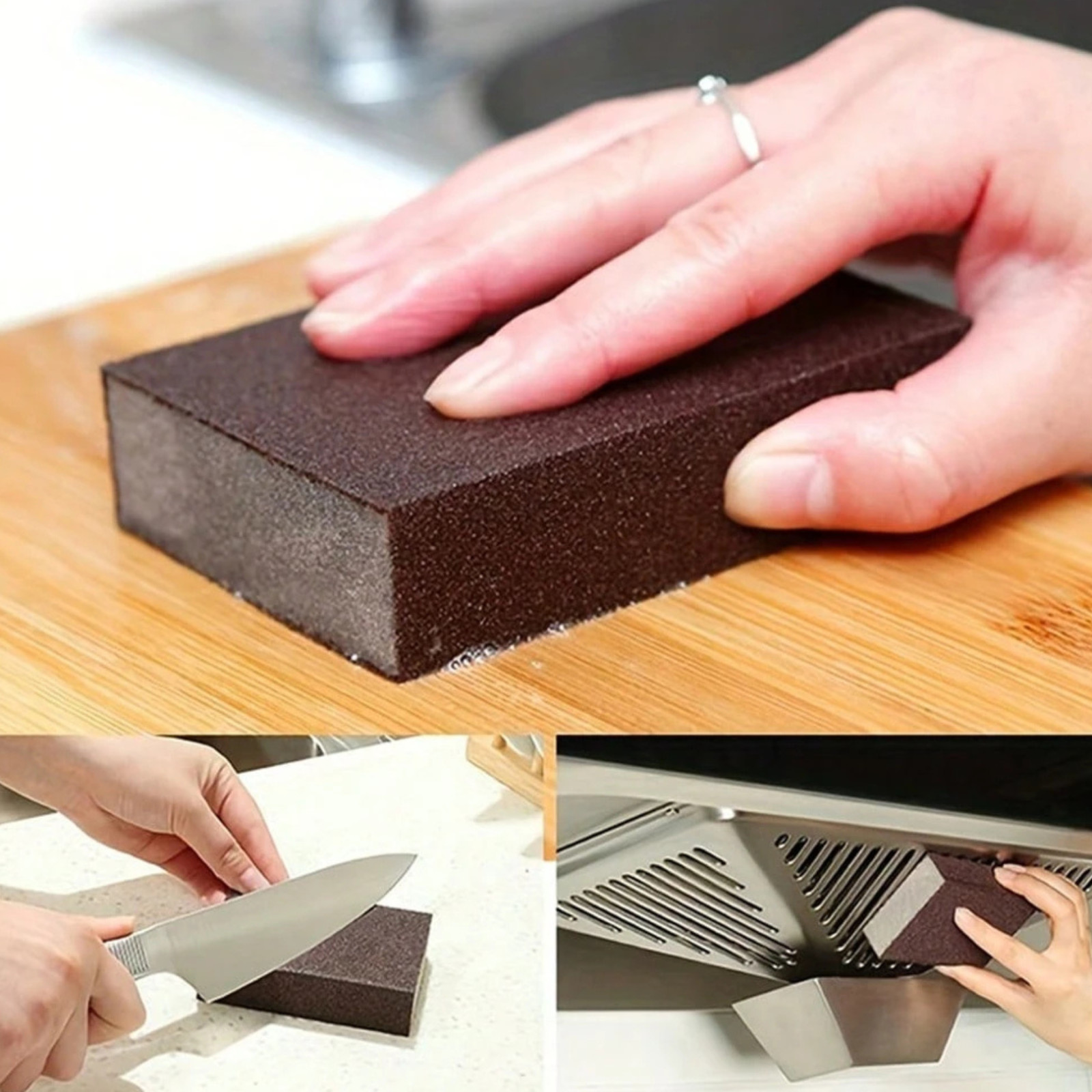 Magic Emery Sponge Cleaning for Reusable Kitchen Pot Washing Rust Stain Remover
