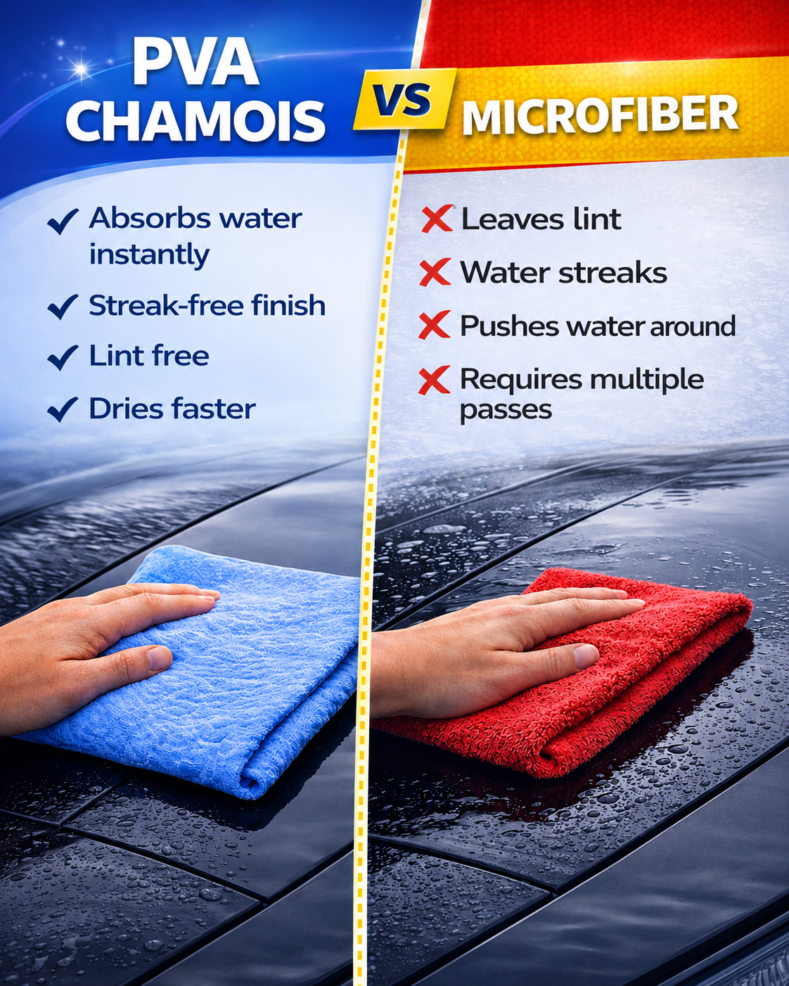 Chamois 34×25 Premium XL Shammy Towel for Car Absorbent Cloth Scratch-Free
