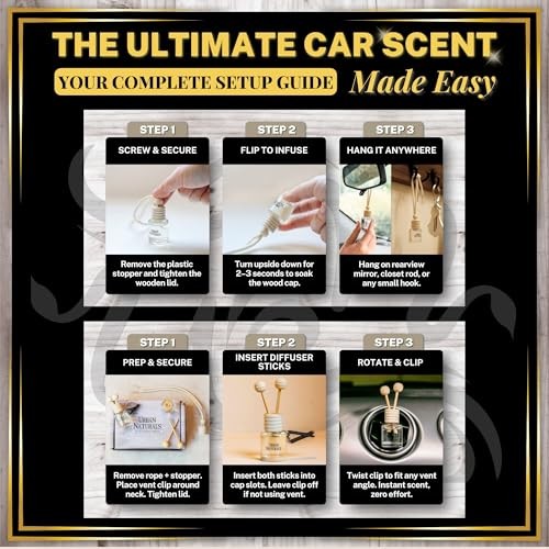 Car Air Freshener Diffuser 1 Pack – Citrus Bliss Scent, 45+ Days Long Lasting
