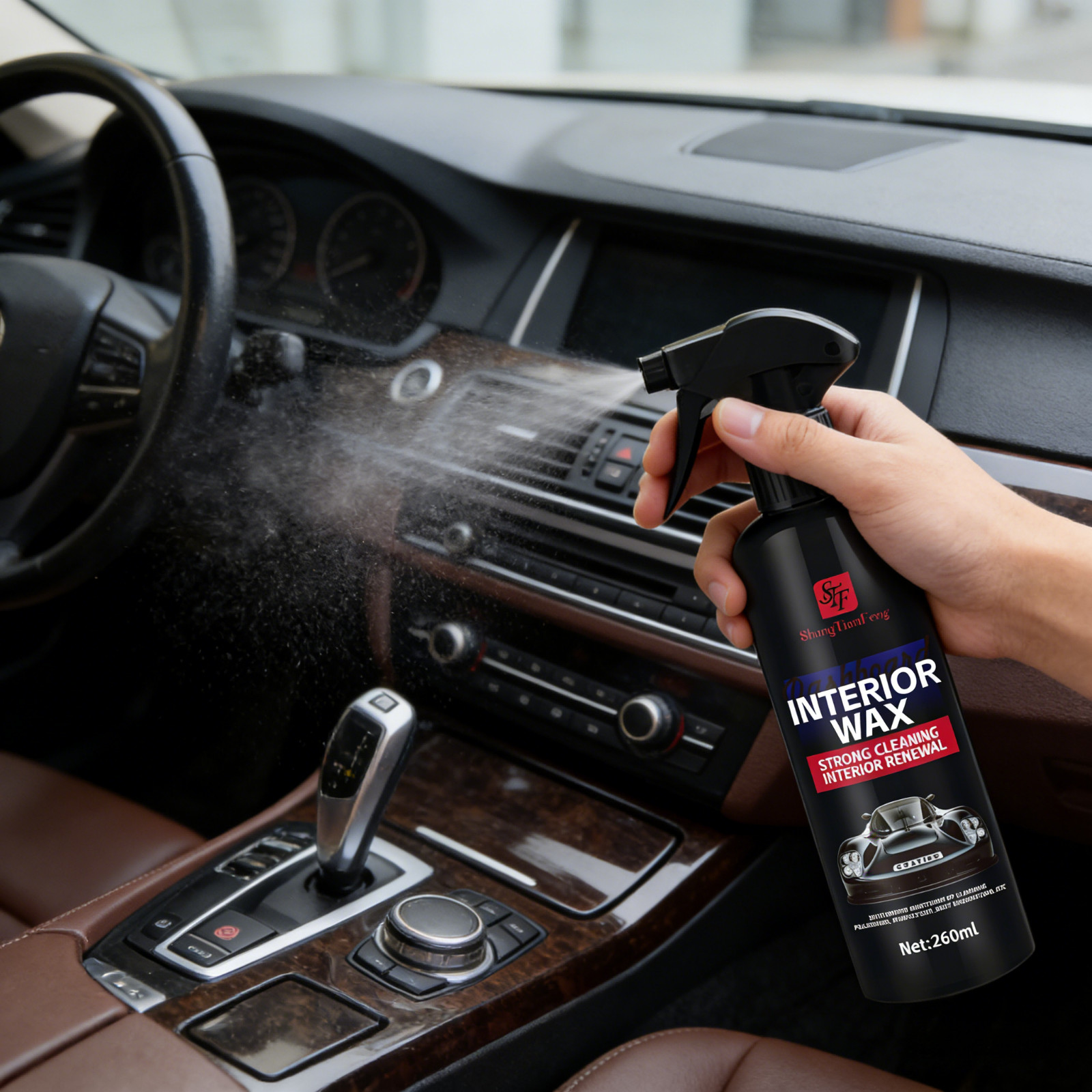 Total Interior Cleaner & Protectant 16 Oz, Car Care for Leather Vinyl Plastic Gl