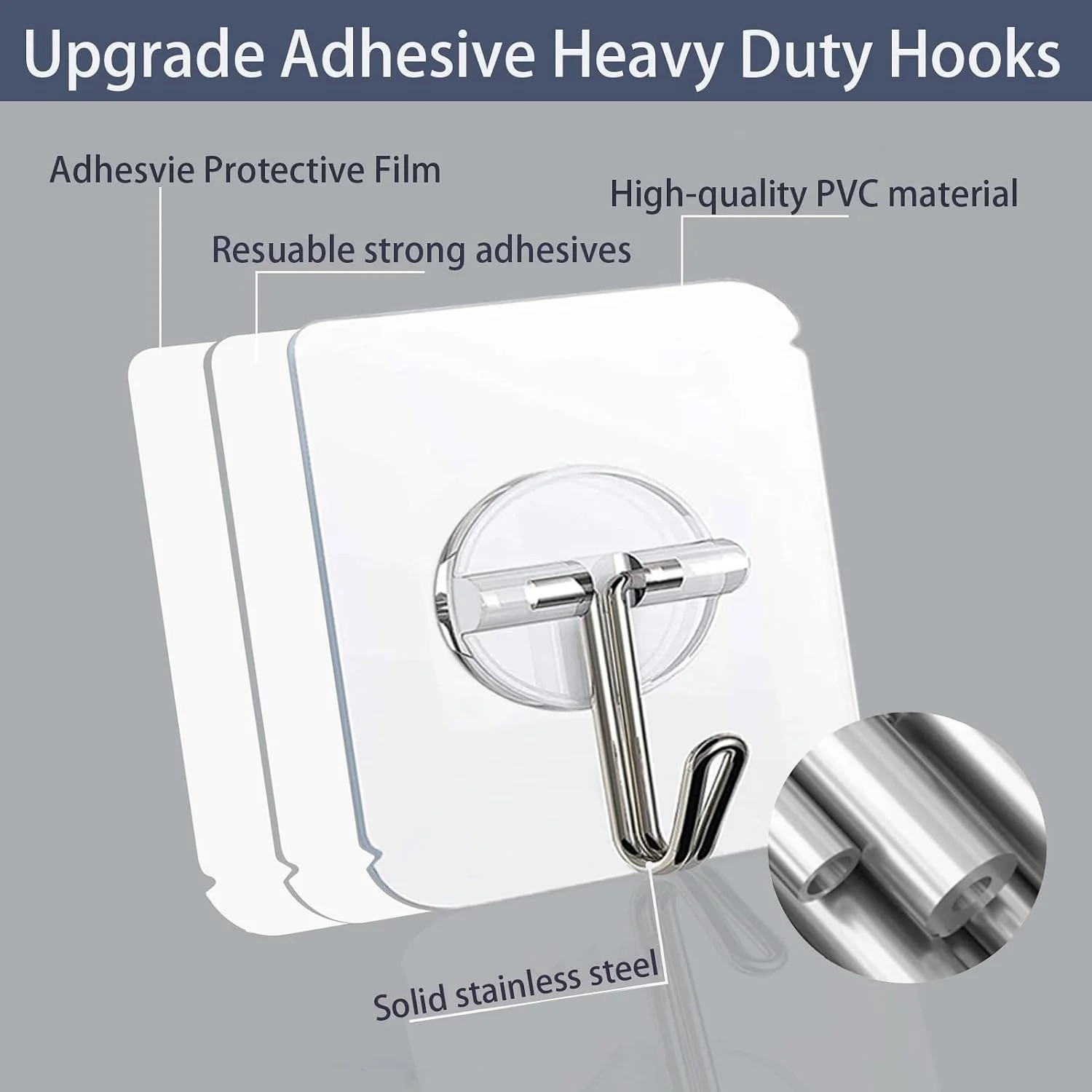 150 Pack Adhesive Hooks Wall Hooks 24lb(Max) Self Adhesive Hooks Heavy Hanging