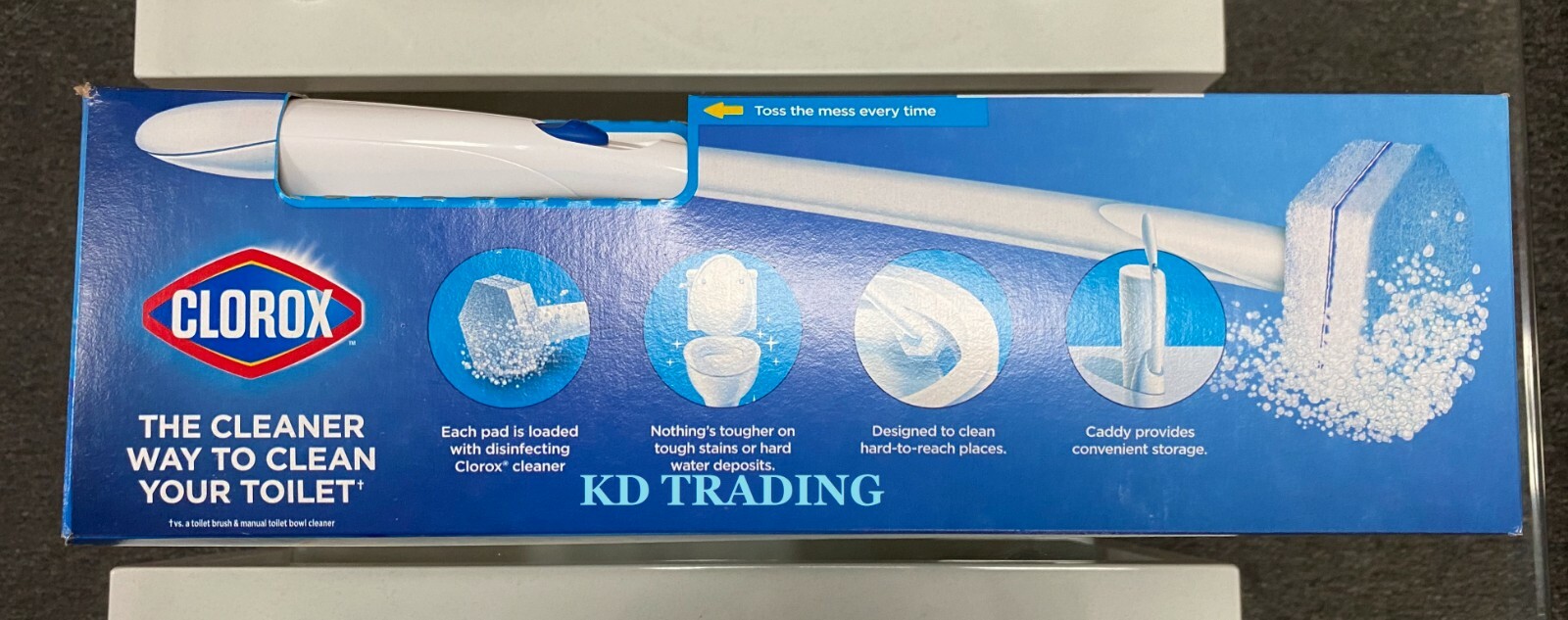 CLOROX 3-IN-1 Toilet Cleaning STARTER KIT ~ WAND + CADDY + 6 SCRUBBING PADS