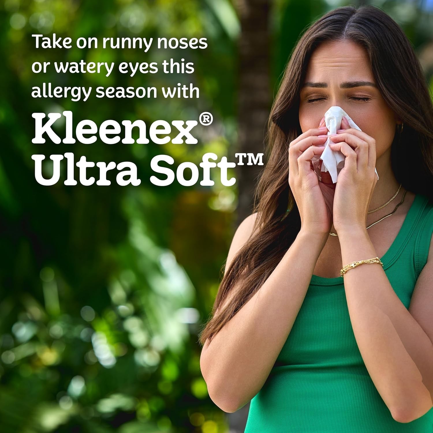 Kleenex Ultra Soft Facial Tissues, 4 Cube Boxes, 60 Tissues per Box, 3-Ply (240)