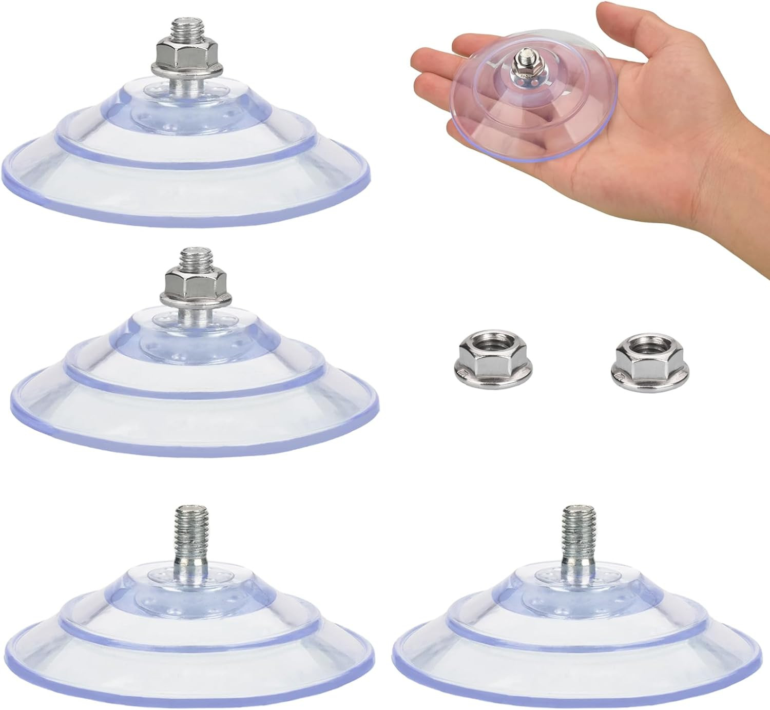 Accencyc Upgraded Large Suction Cup with Screws 3.4″/85Mm Plastic Suction Pads 4