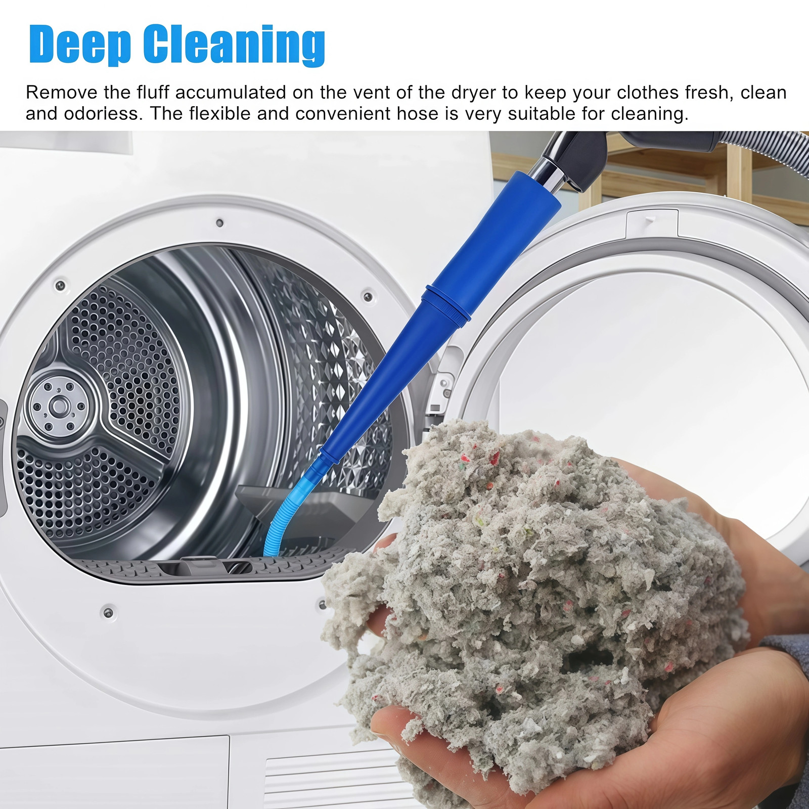 Dryer Vent Cleaner Kit Vacuum Hose Attachment Brush Lint Remover Power Washer US
