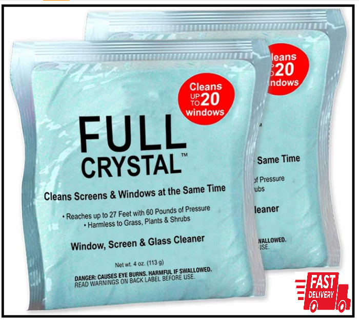 Full Crystal Refill Kit – Two 4 Oz. Crystal Powder Exterior Window Cleaner Packe
