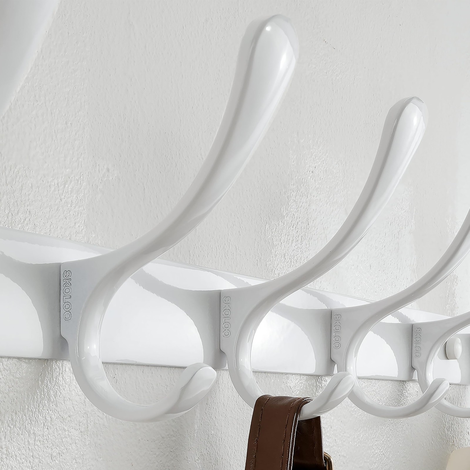 Heavy Duty Wall Mounted Coat Rack 6 Hooks Stainless Steel Hanging Clothes