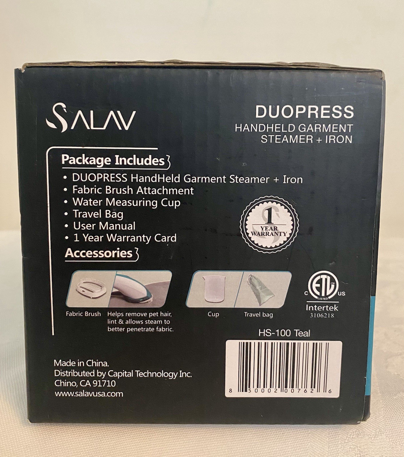 Salav Duo Press Handheld Garment Steamer and Iron Teal 1150W New NIB w/Accessory