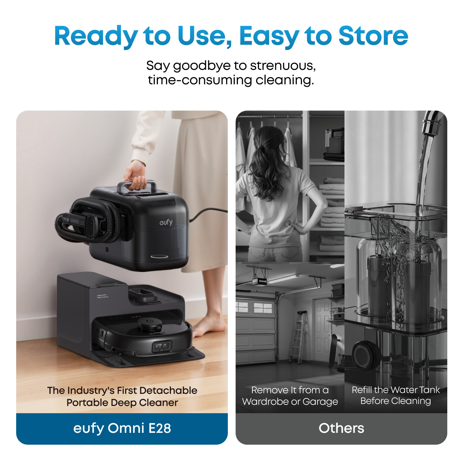 eufy Robot Vacuum and Mop Combo E28, 20,000 Pa Suction- Certified Refurbished