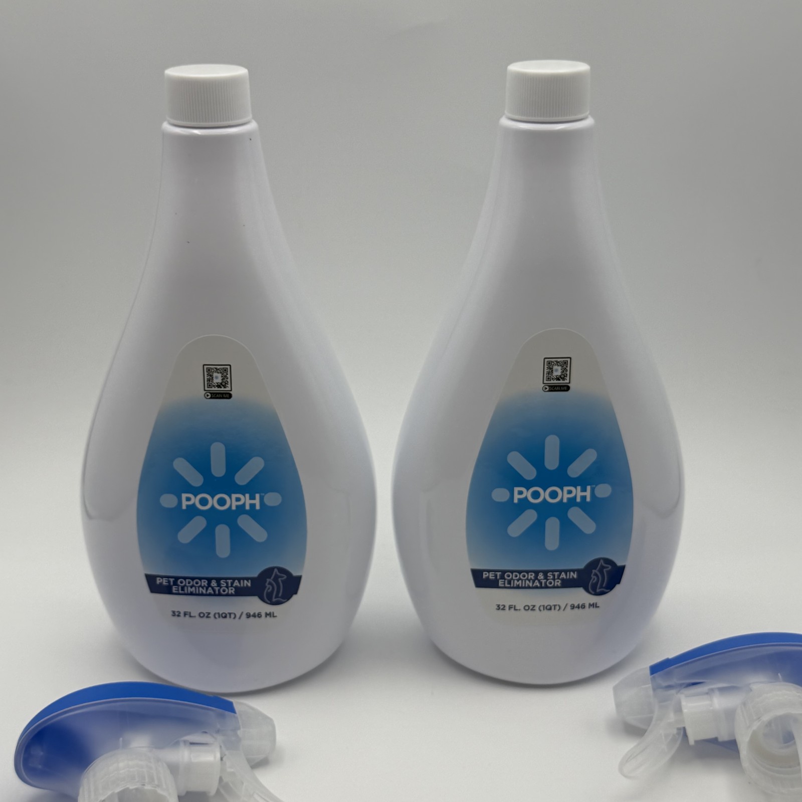POOPH Pet Odor & Stain Eliminator 32 fl oz (1 QT) – 2-Pack with Sprayers