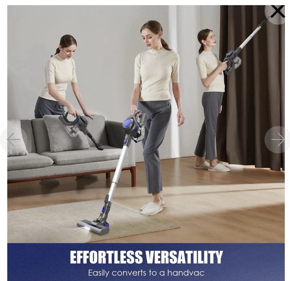 Moosoo XL-618A Cordless 10Kpa 4 in 1 Vacuum Cleaner BLUE 2 batteries