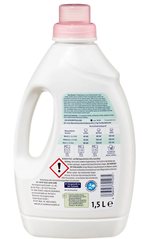 10 x 1.5L Denkmit Fine & Wool Detergent Lotion Ultra Sensitive, 30 Wl