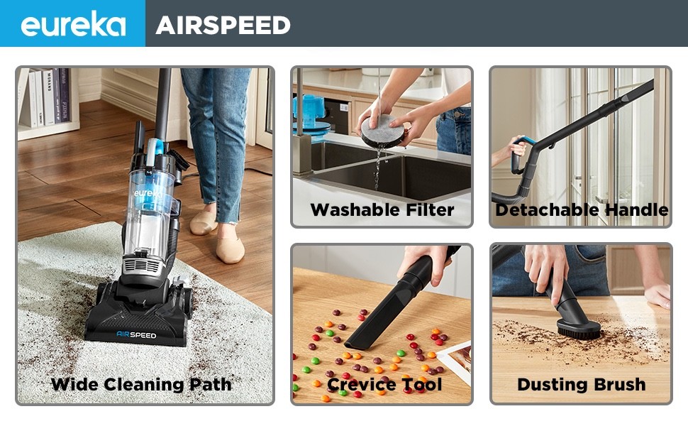 Lightweight Powerful Upright Vacuum Cleaner for Carpet and Hard Floor PowerSpeed
