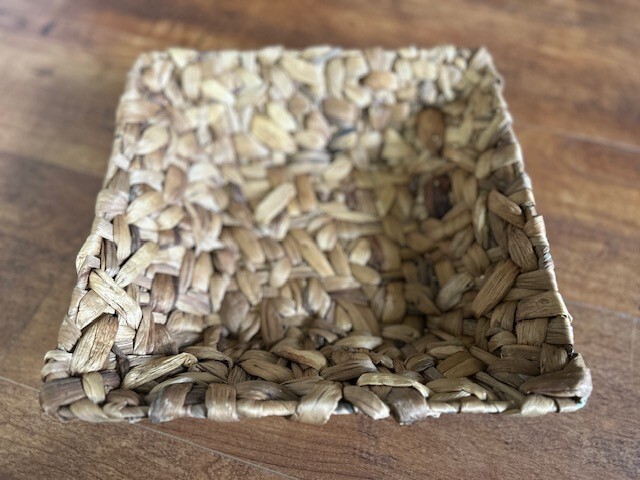 Handwoven Natural Fiber Square Basket Tray
