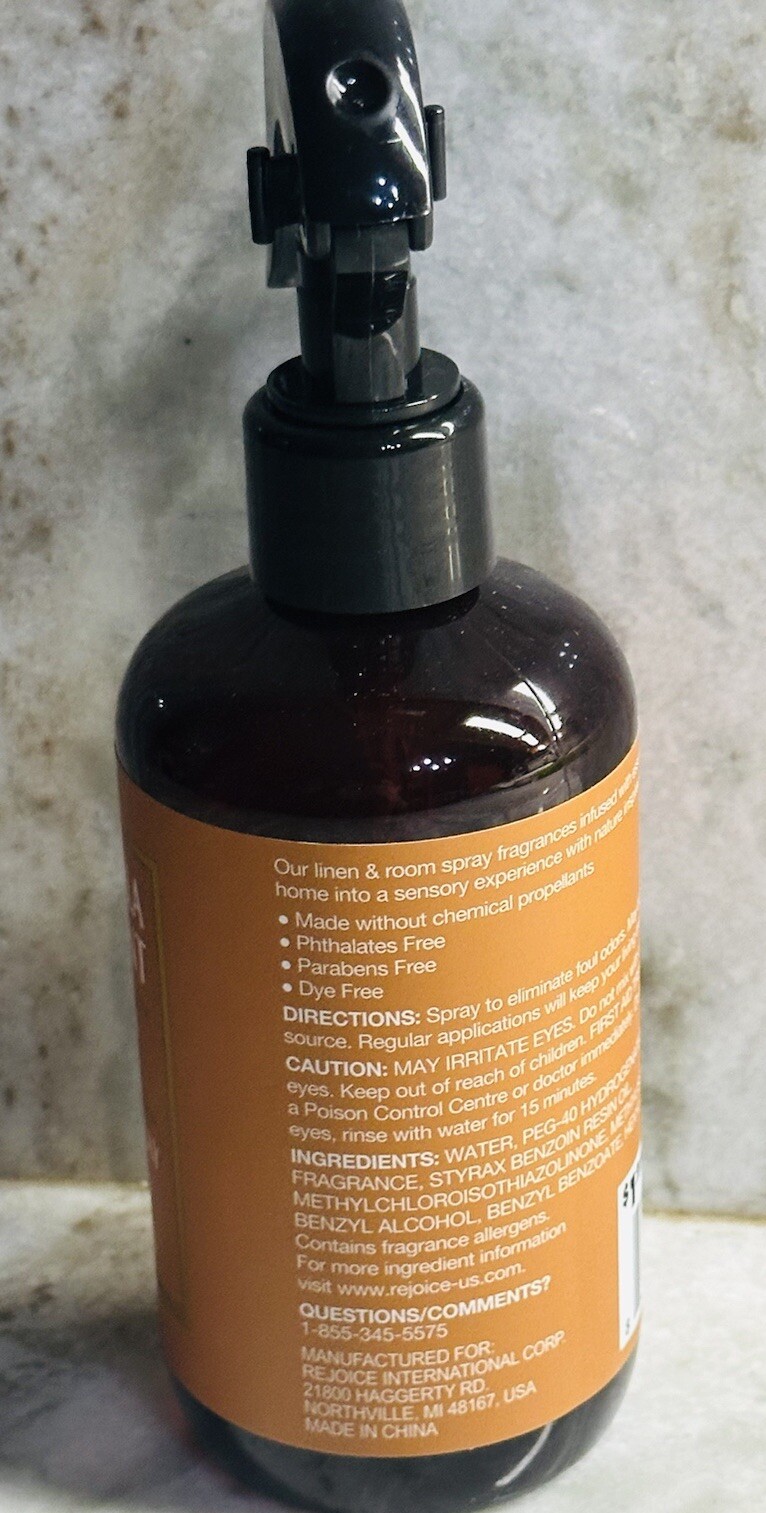 Brown Vanilla Sugar Scent Sweet Vanilla Molasses Linen Room Spray 8floz/246ml