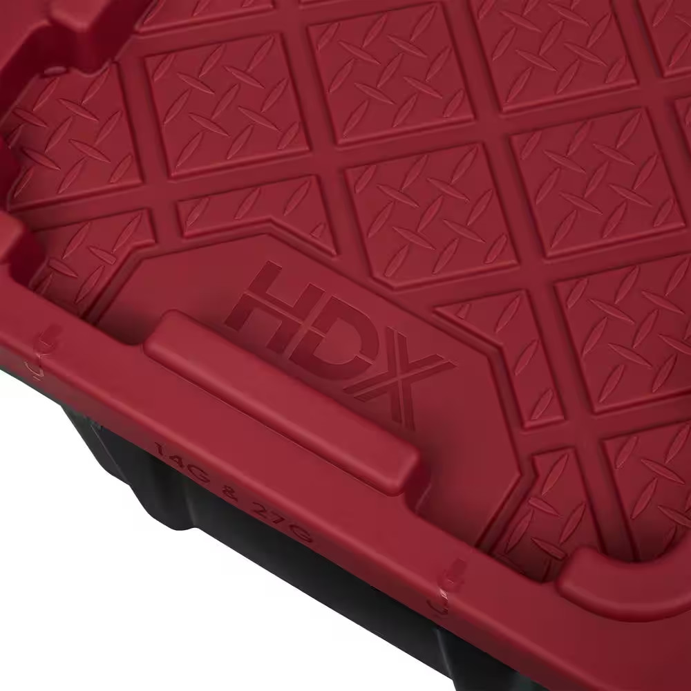 27 Gal. Tough Storage Tote in Black and Red