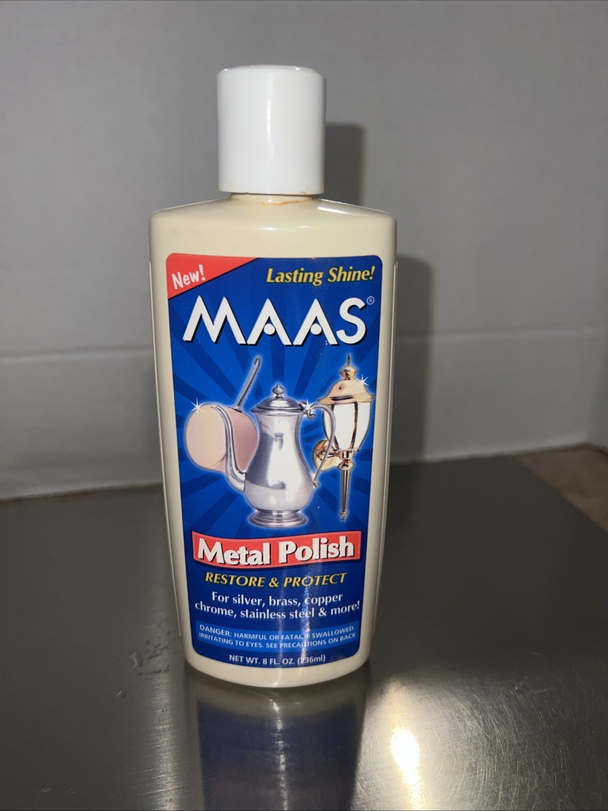 Maas Metal Polish Restore & Protect 8oz. 50% Full Discontinued Label